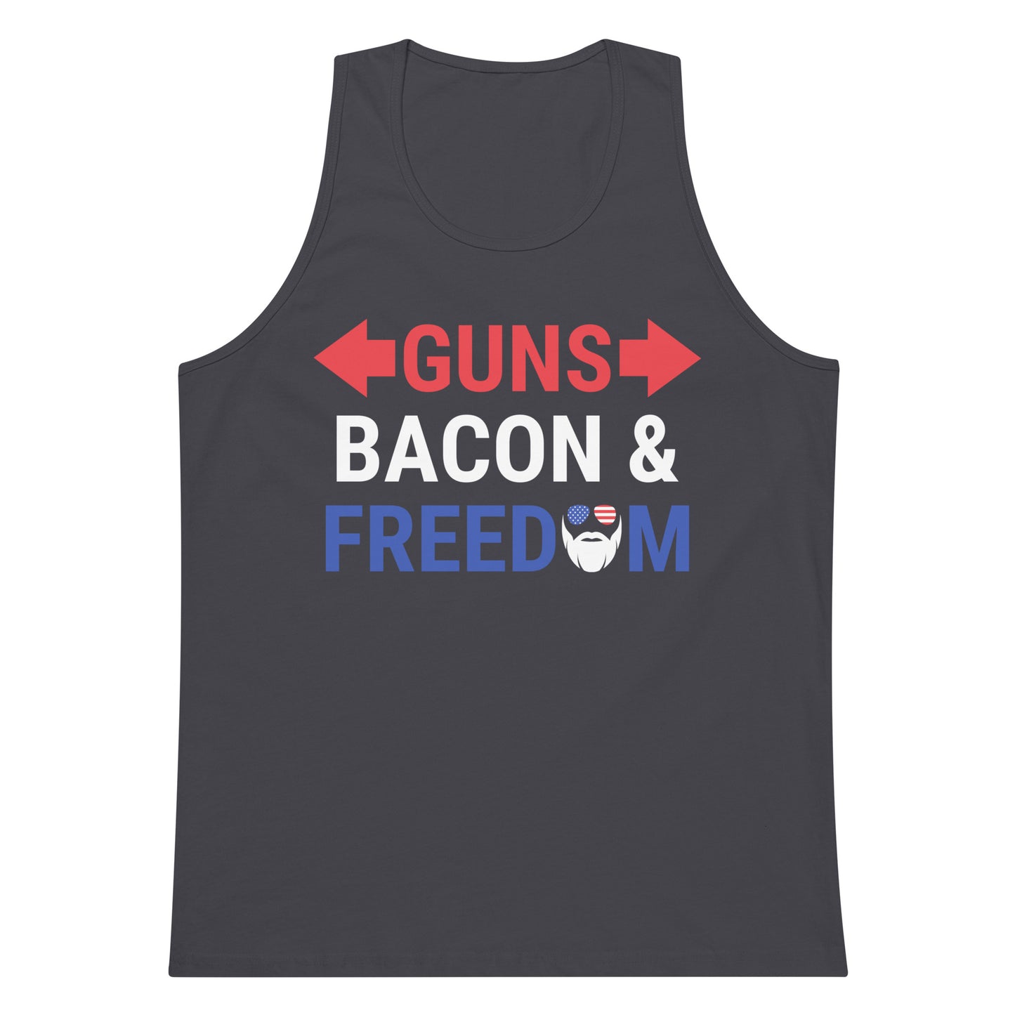 Guns, Bacon & Freedom (Text) Premium Tank Top