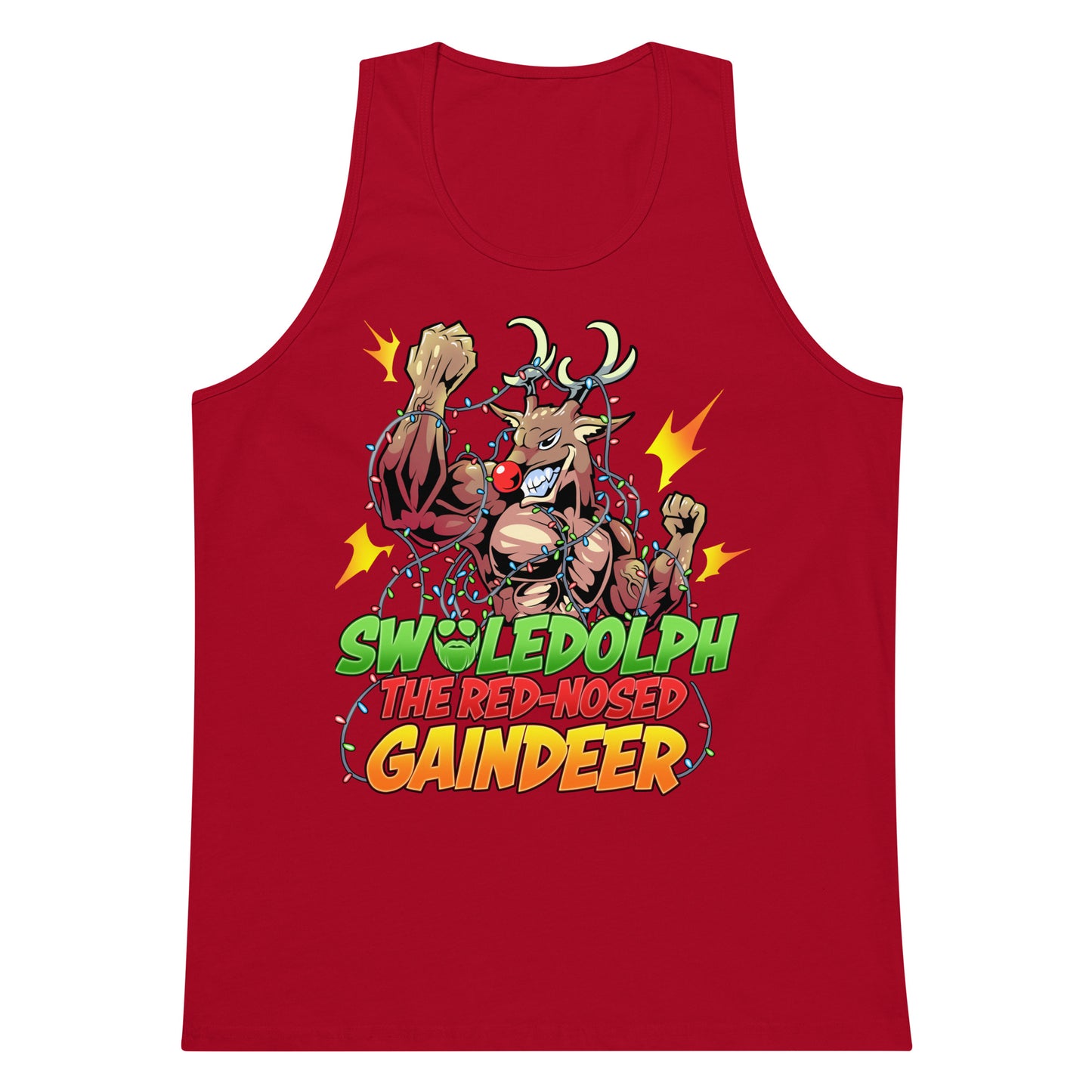 Swoledolph The Red-Nosed Gaindeer Premium Tank Top
