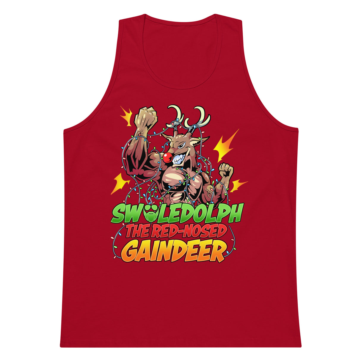 Swoledolph The Red-Nosed Gaindeer Premium Tank Top