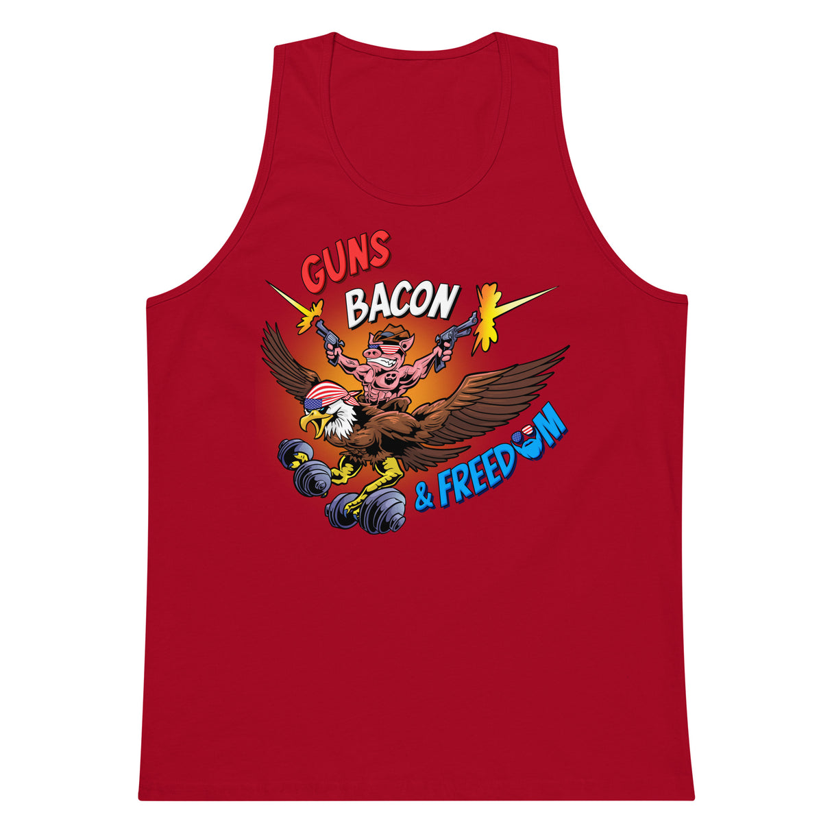 Guns, Bacon & Freedom (Image) Premium Tank Top