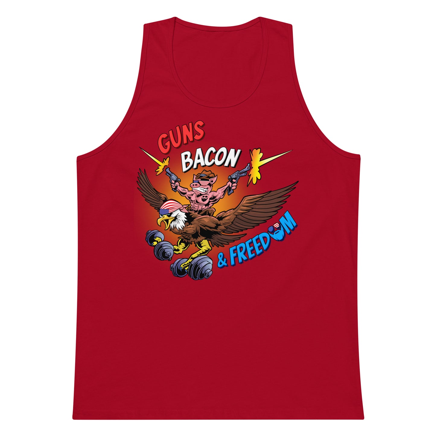 Guns, Bacon & Freedom (Image) Premium Tank Top
