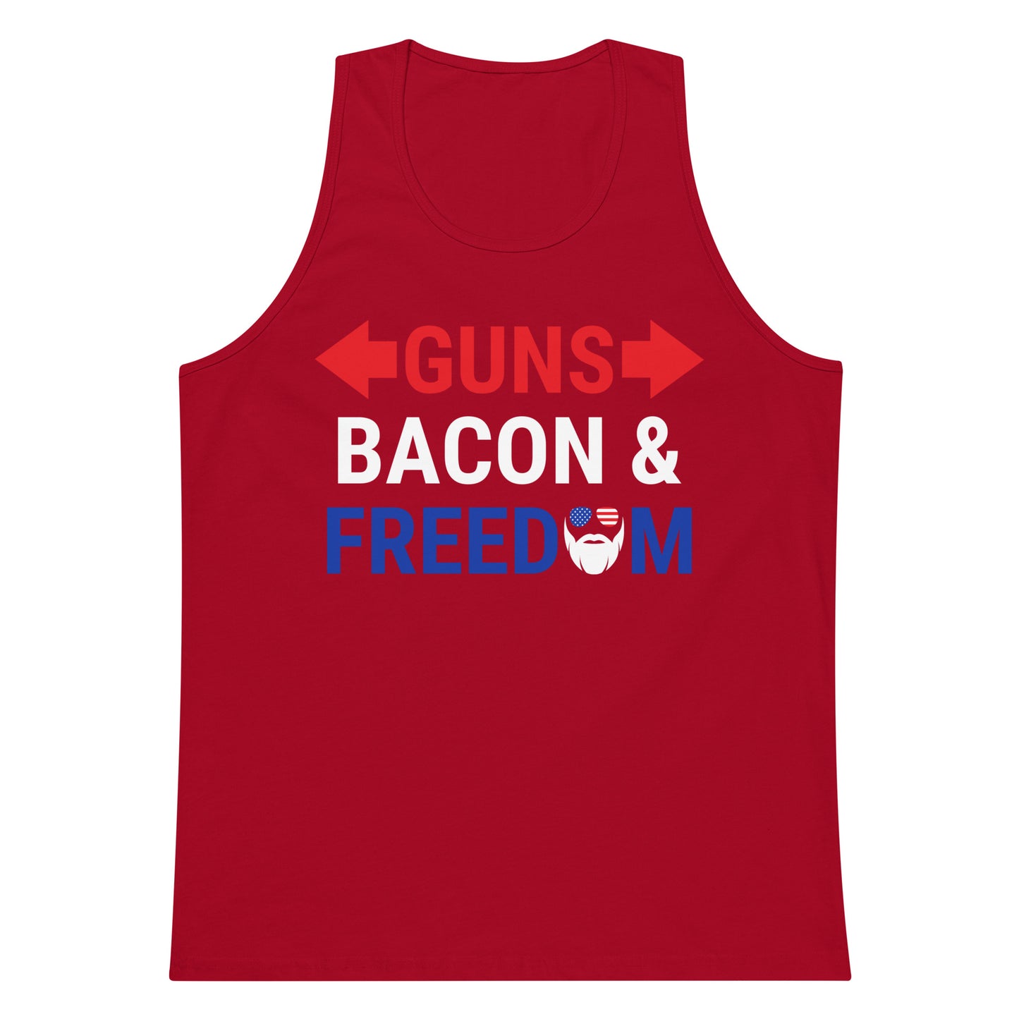 Guns, Bacon & Freedom (Text) Premium Tank Top