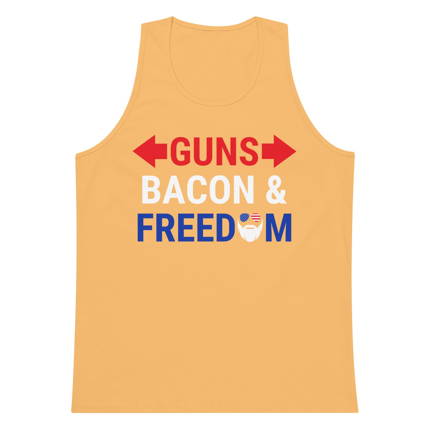 Guns, Bacon & Freedom (Text) Premium Tank Top
