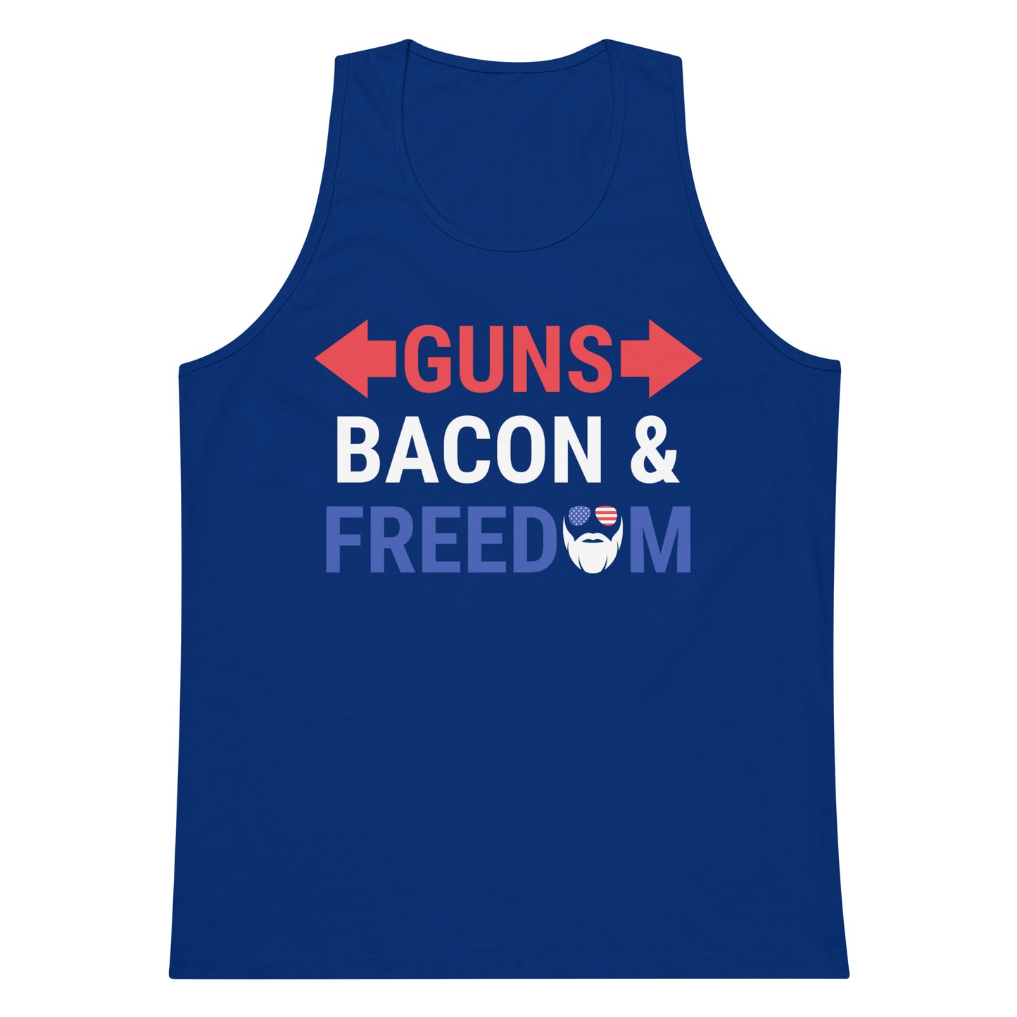 Guns, Bacon & Freedom (Text) Premium Tank Top