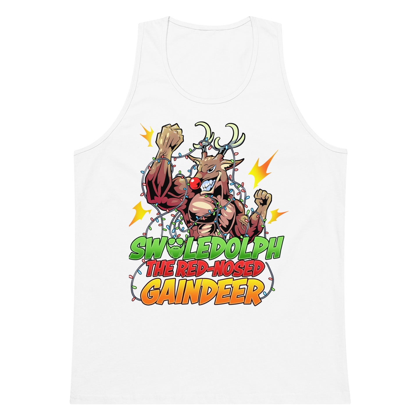 Swoledolph The Red-Nosed Gaindeer Premium Tank Top