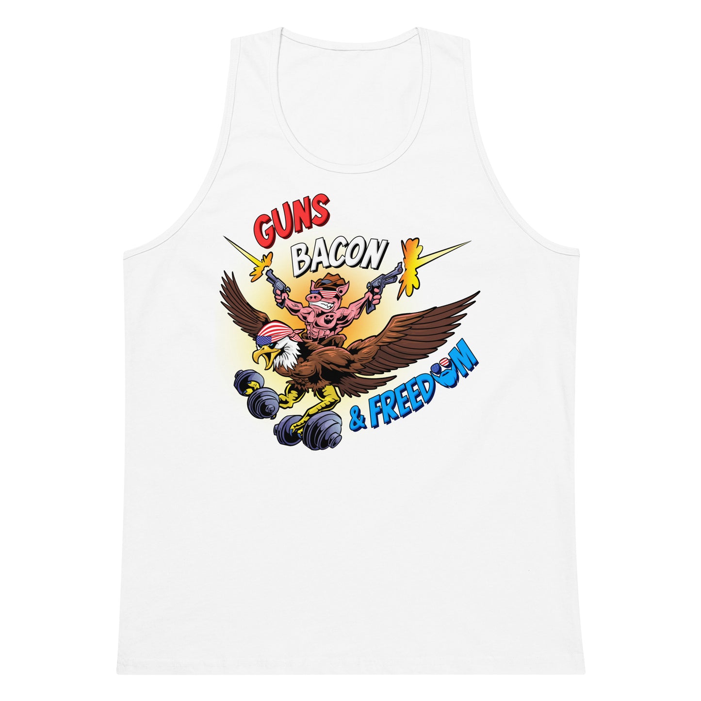 Guns, Bacon & Freedom (Image) Premium Tank Top