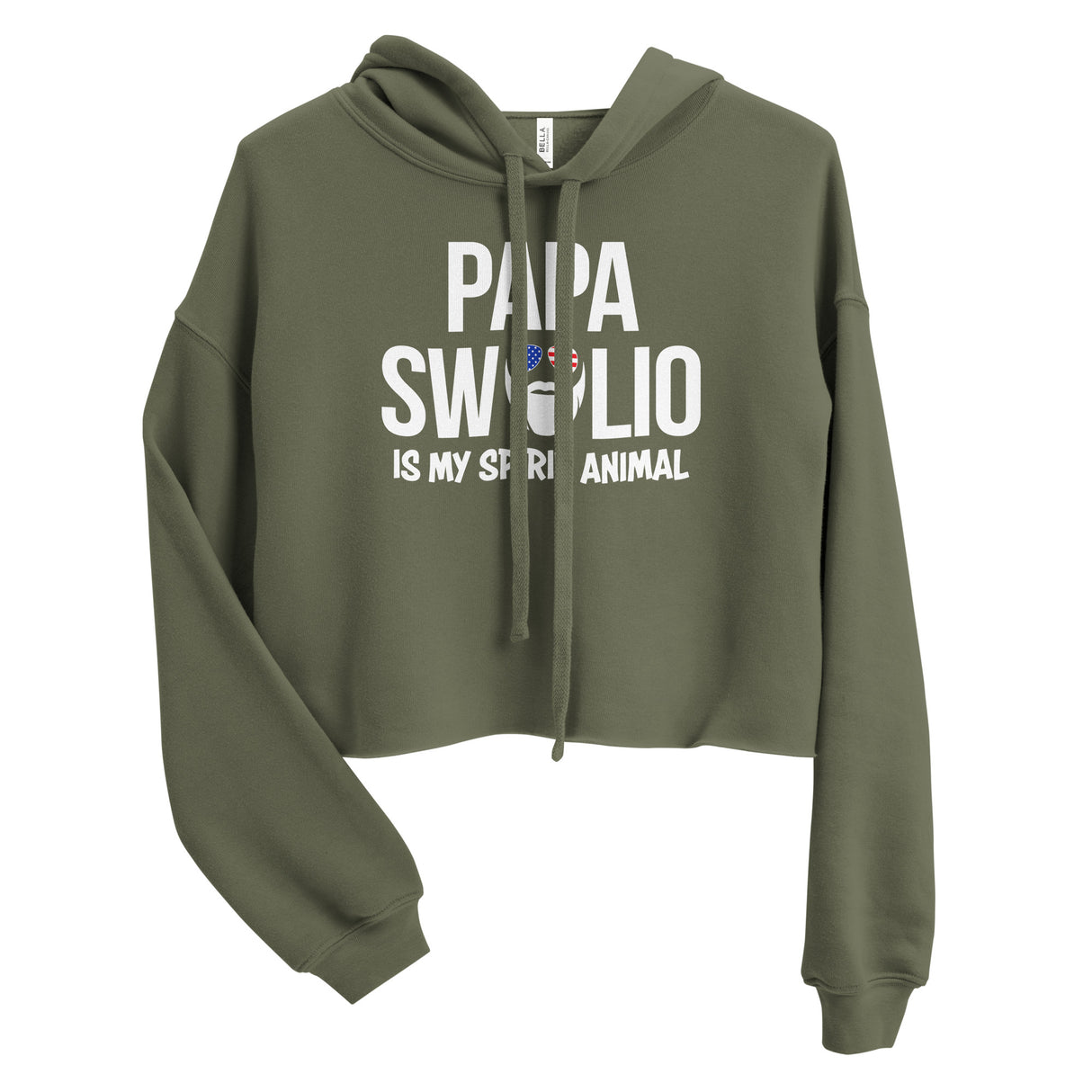 Papa Swolio Is My Spirit Animal Crop Hoodie