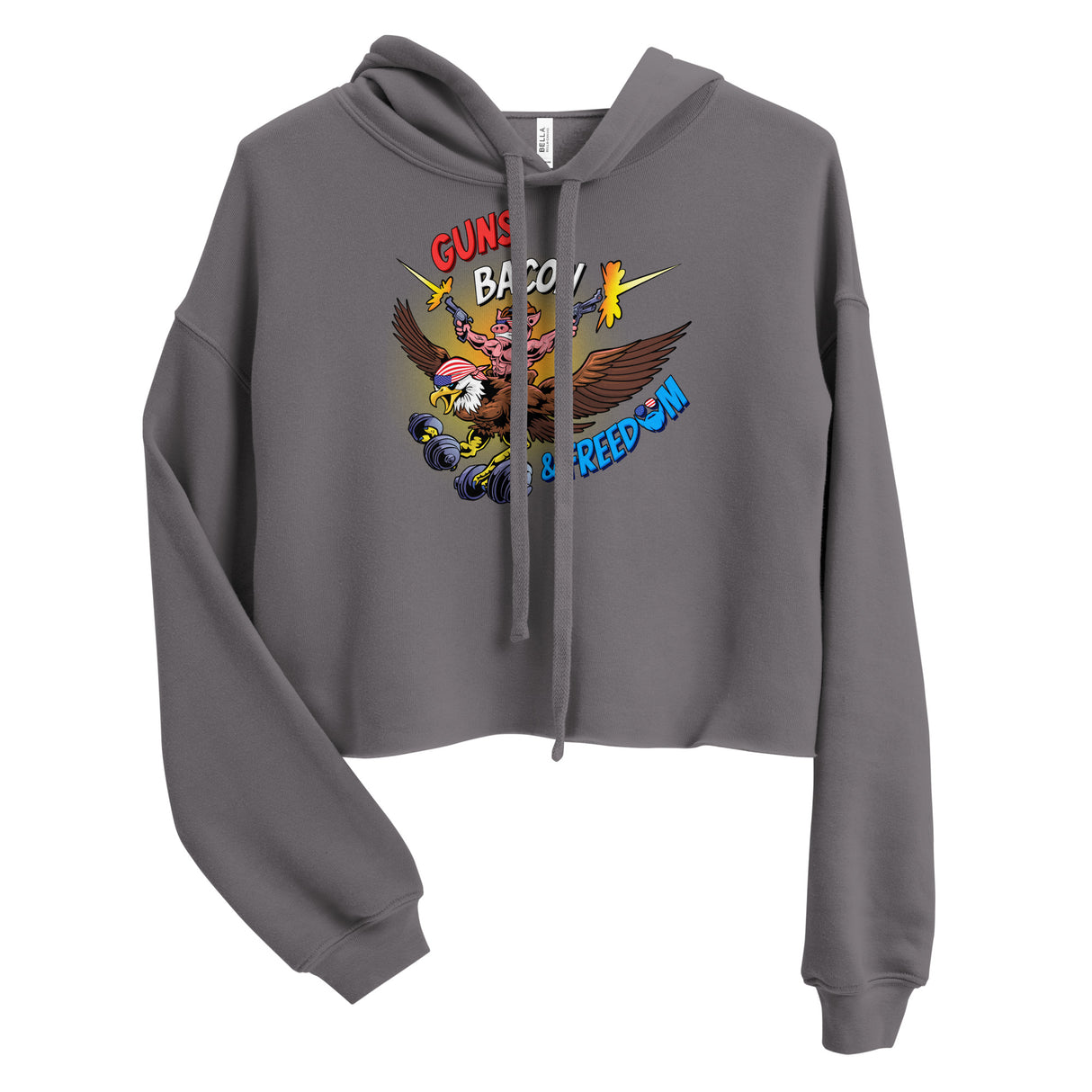 Guns, Bacon & Freedom (Image) Crop Hoodie