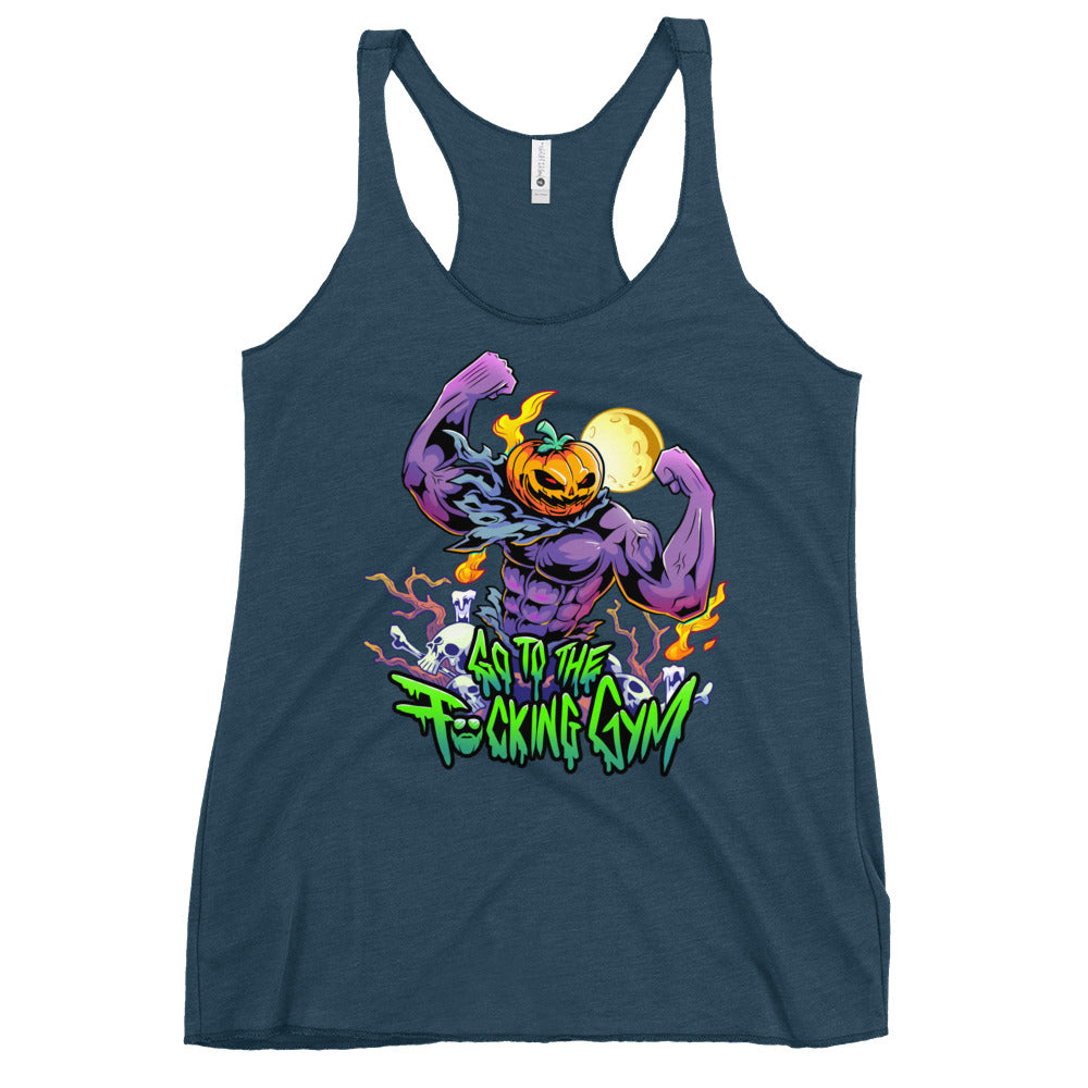Pumpkin Head Go To The F*cking Gym Women's Racerback Tank