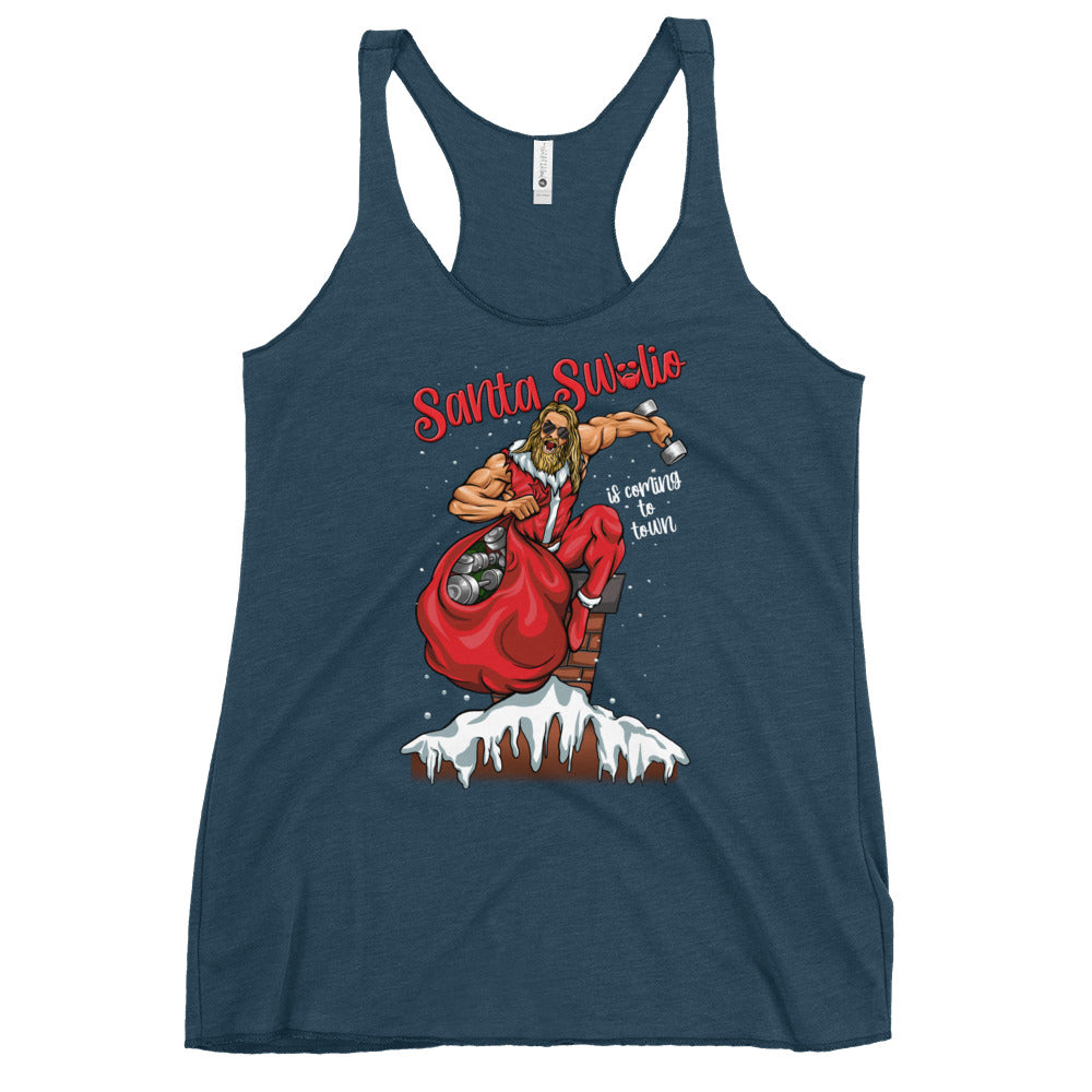 Santa Swolio Is Coming To Town Women's Racerback Tank