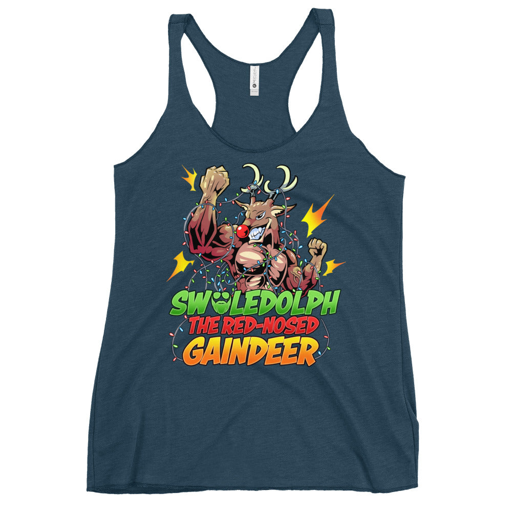 Swoledolph The Red-Nosed Gaindeer Women's Racerback Tank