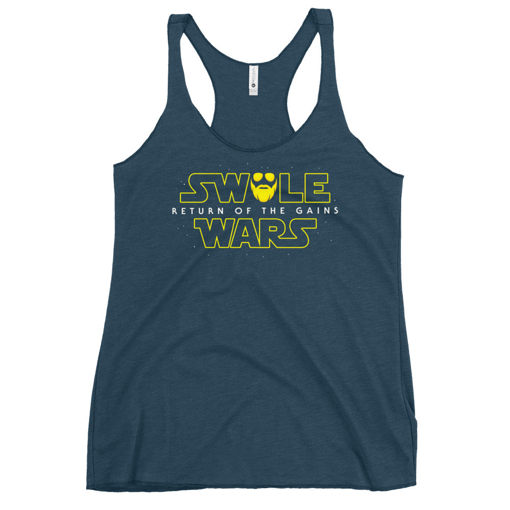 Swole Wars Yellow Women's Racerback Tank
