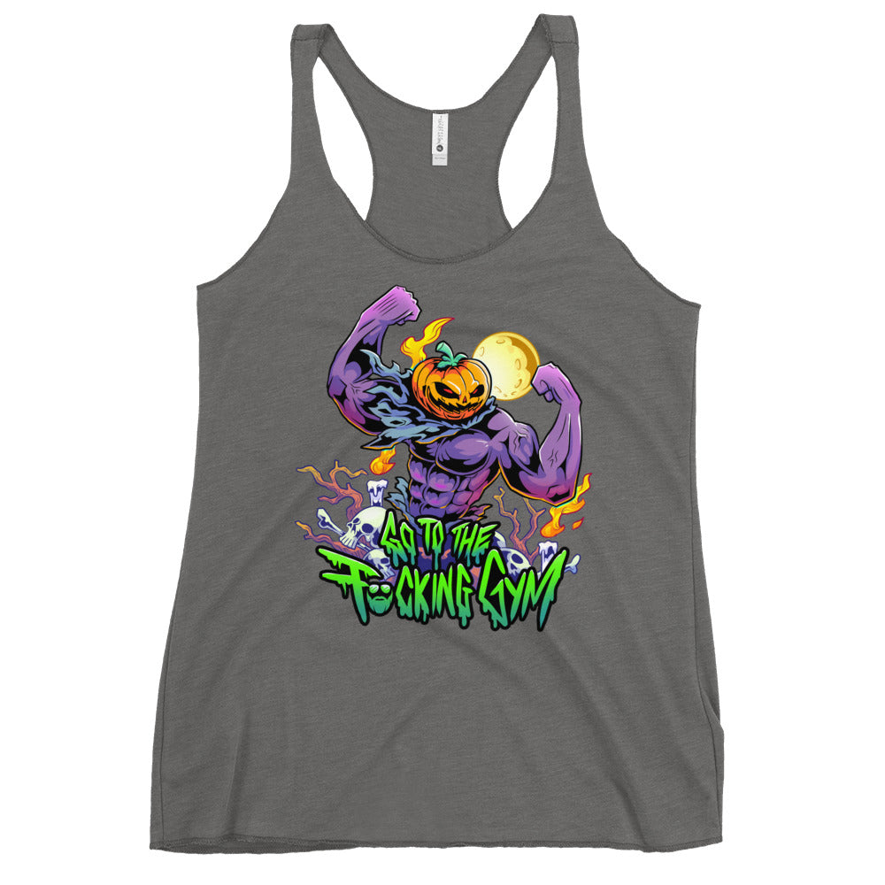 Pumpkin Head Go To The F*cking Gym Women's Racerback Tank