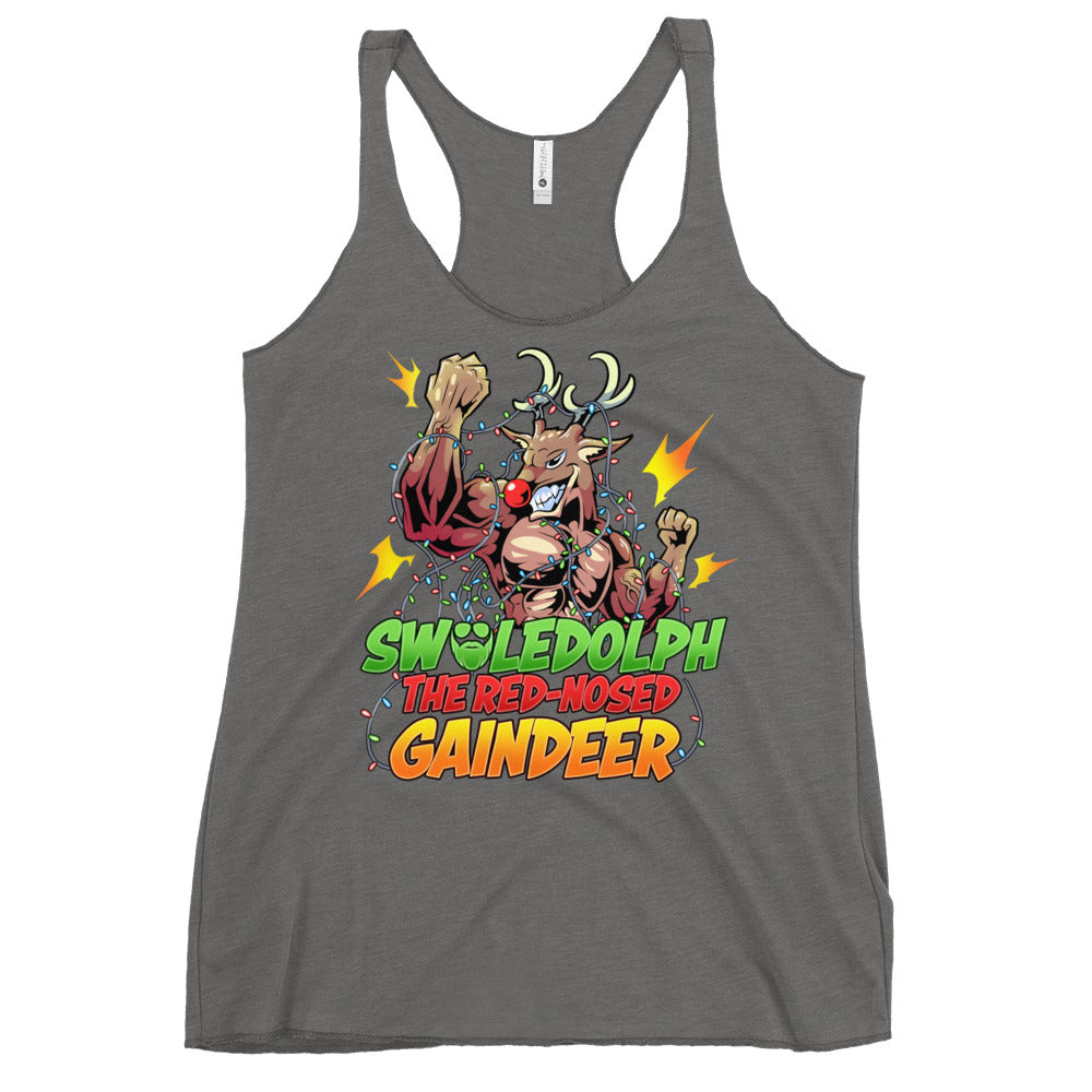 Swoledolph The Red-Nosed Gaindeer Women's Racerback Tank