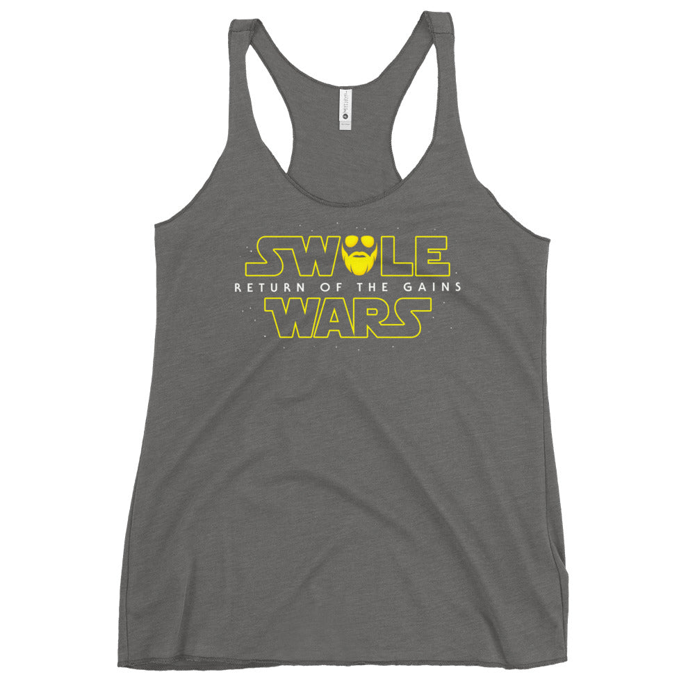 Swole Wars Yellow Women's Racerback Tank