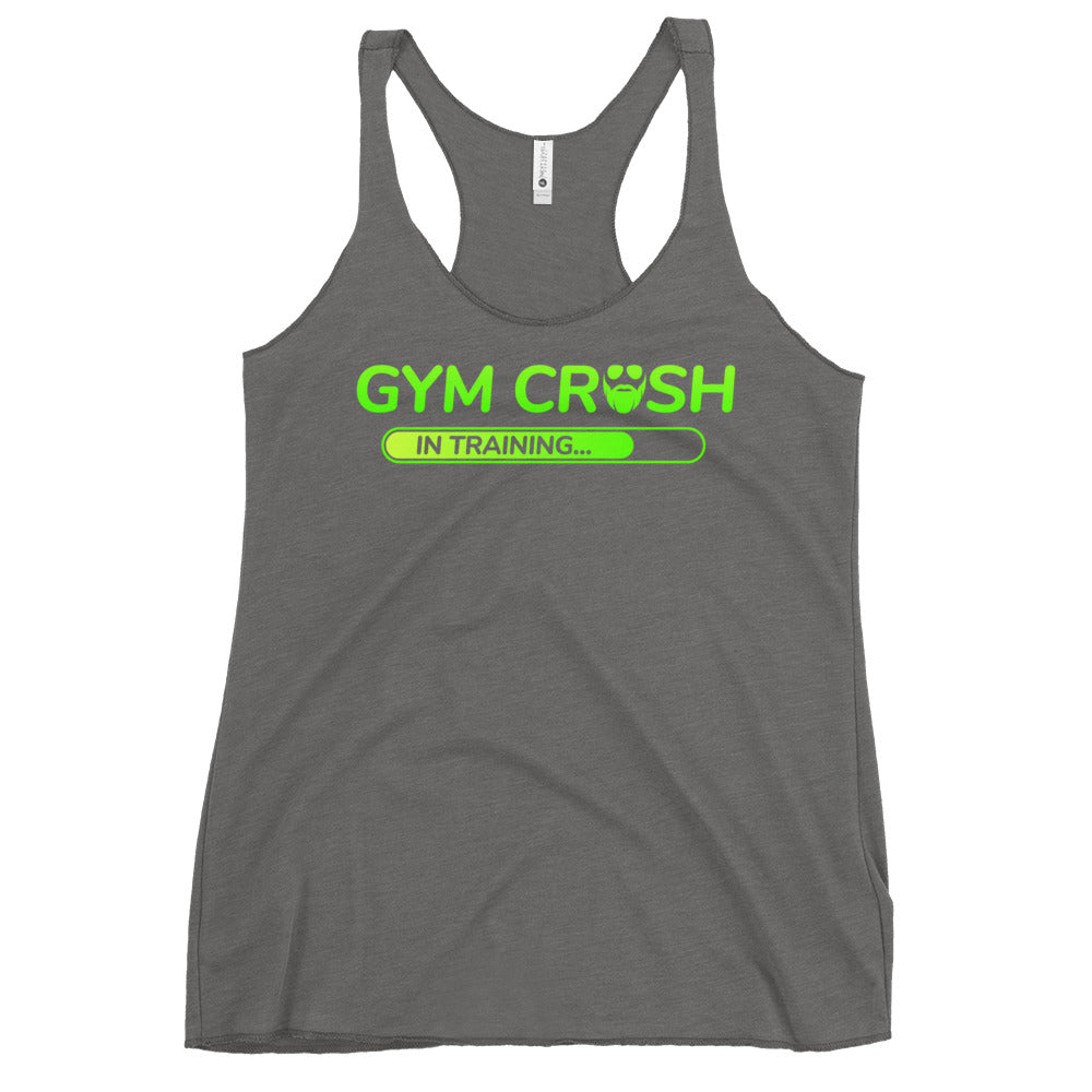 Gym Crush In Training (Green) Women's Racerback Tank
