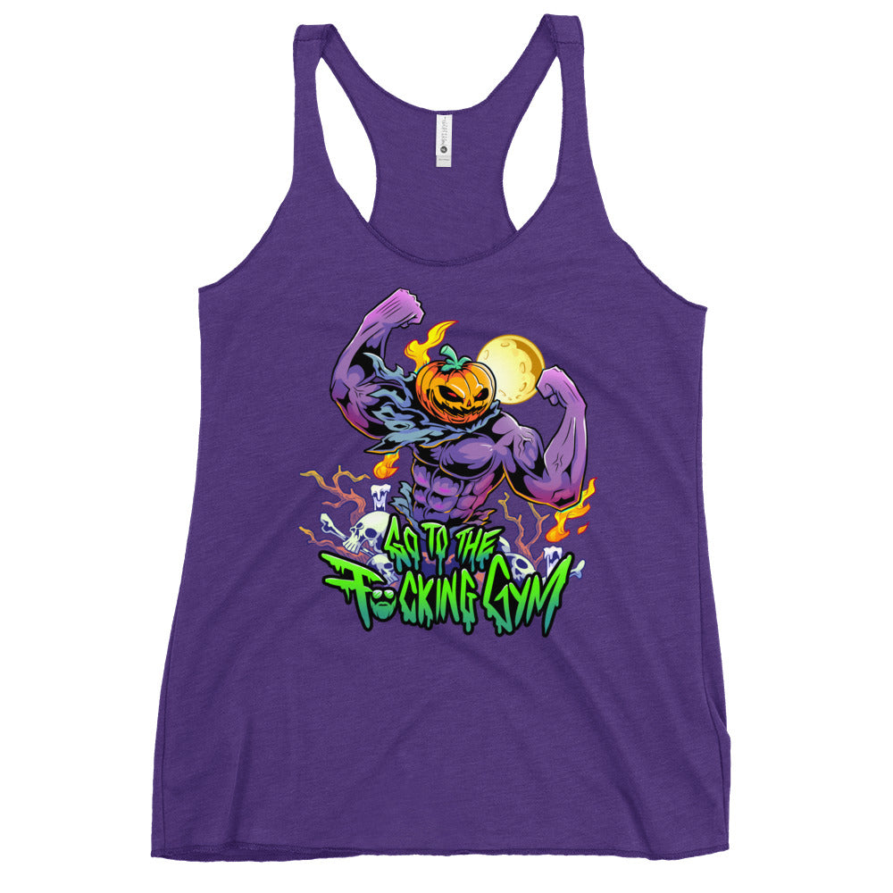 Pumpkin Head Go To The F*cking Gym Women's Racerback Tank