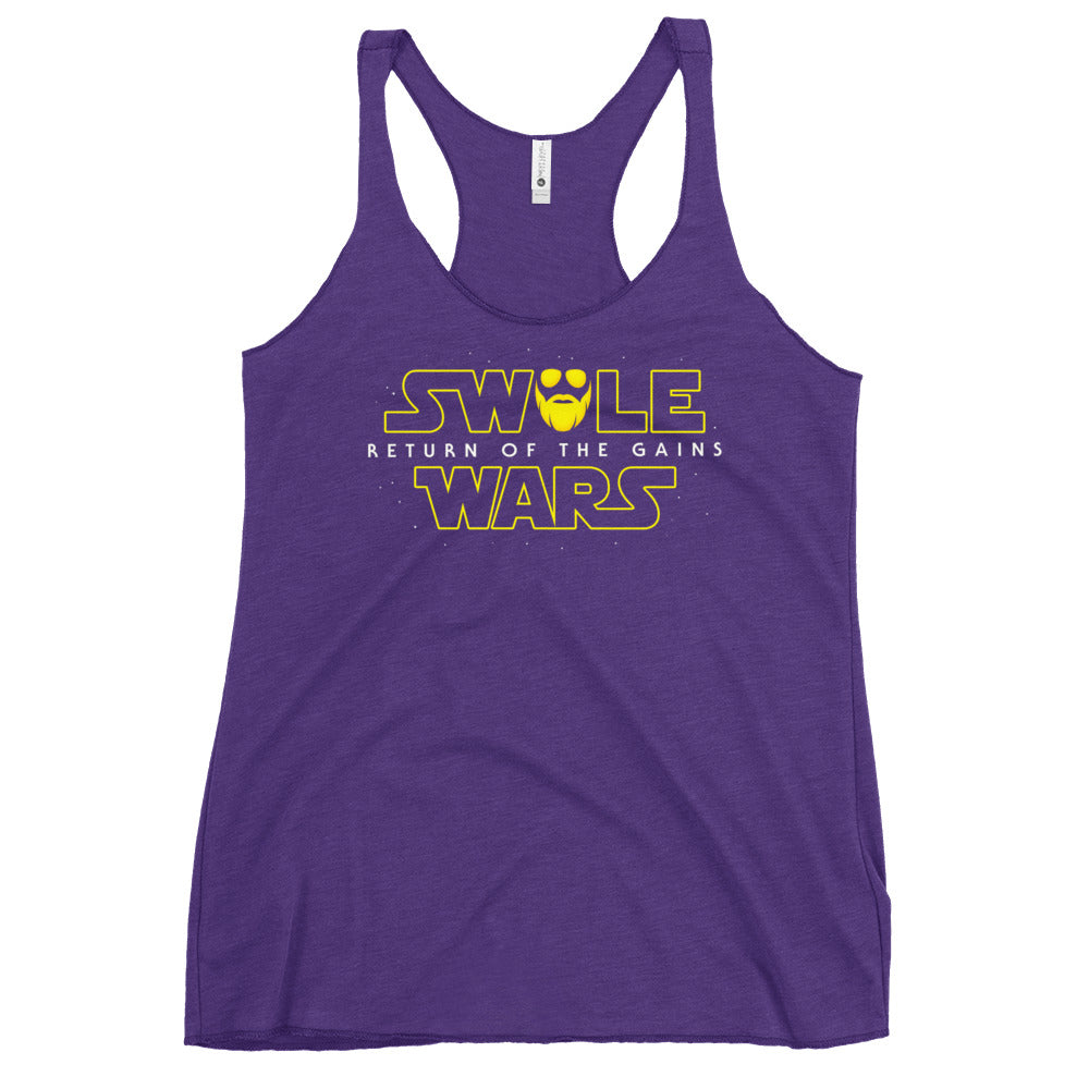 Swole Wars Yellow Women's Racerback Tank