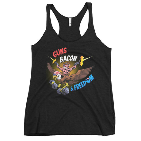 Guns, Bacon & Freedom (Image) Women's Racerback Tank