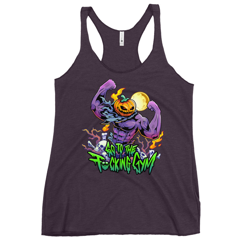 Pumpkin Head Go To The F*cking Gym Women's Racerback Tank
