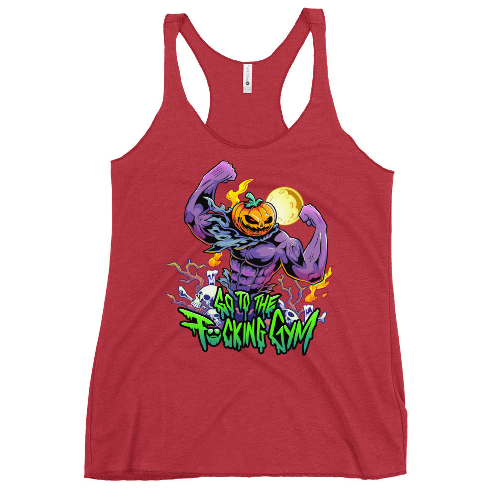 Pumpkin Head Go To The F*cking Gym Women's Racerback Tank