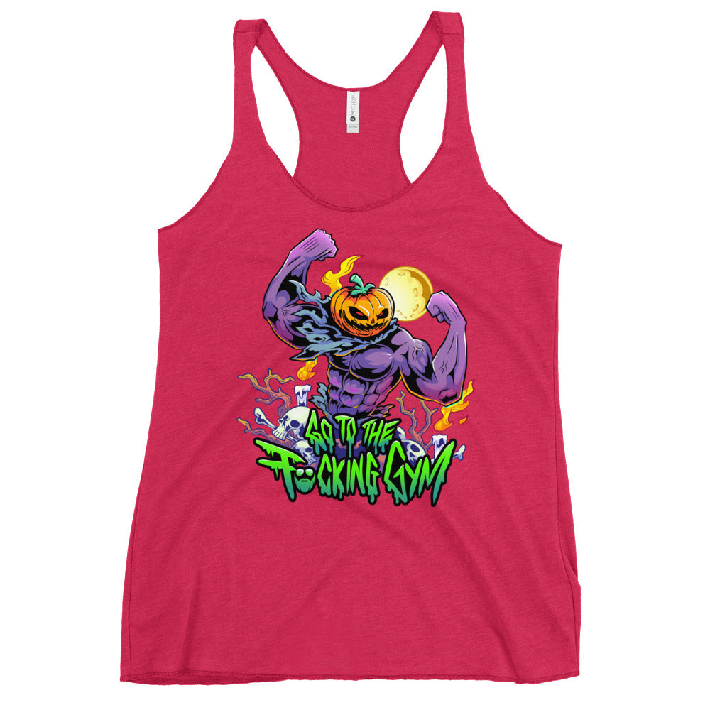 Pumpkin Head Go To The F*cking Gym Women's Racerback Tank