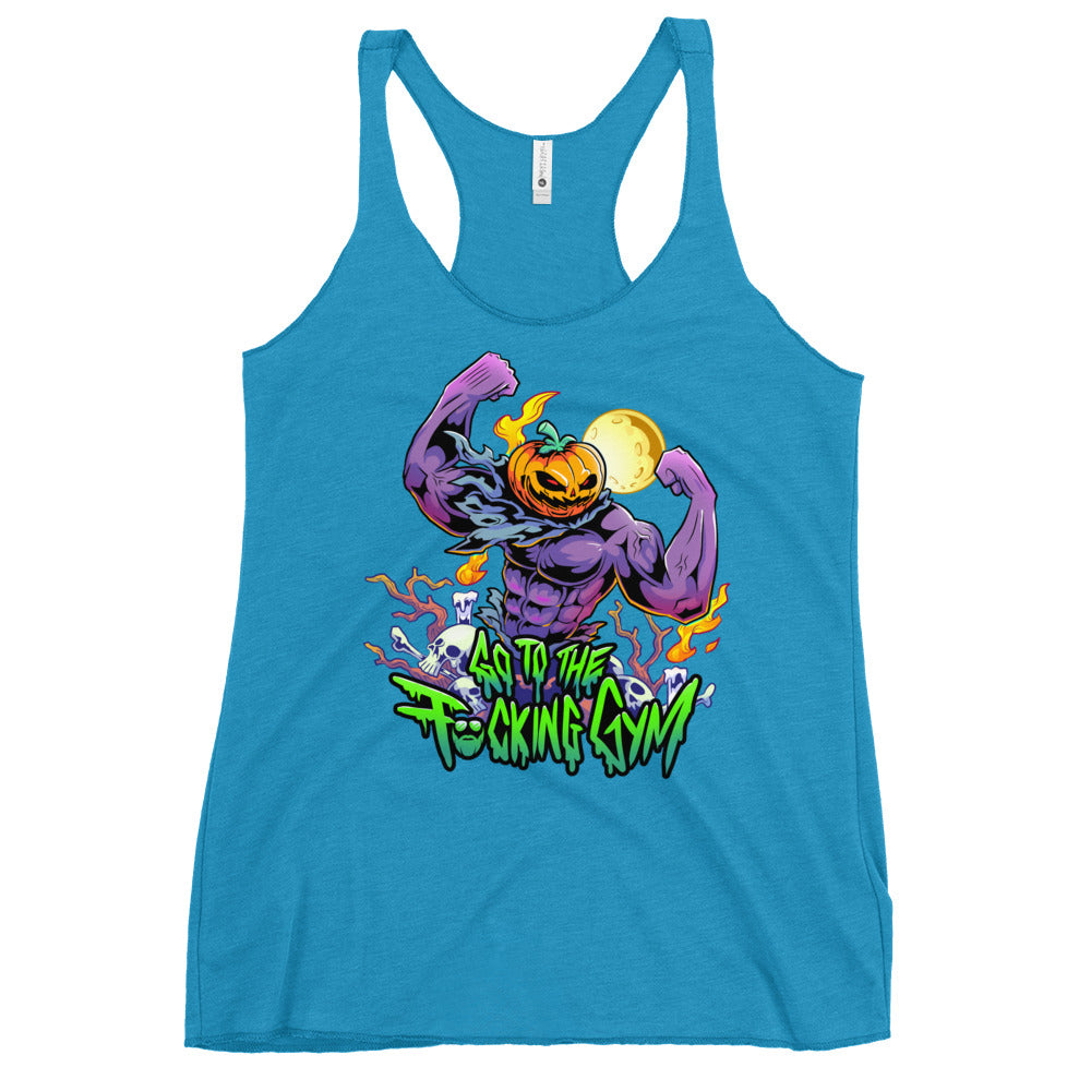Pumpkin Head Go To The F*cking Gym Women's Racerback Tank