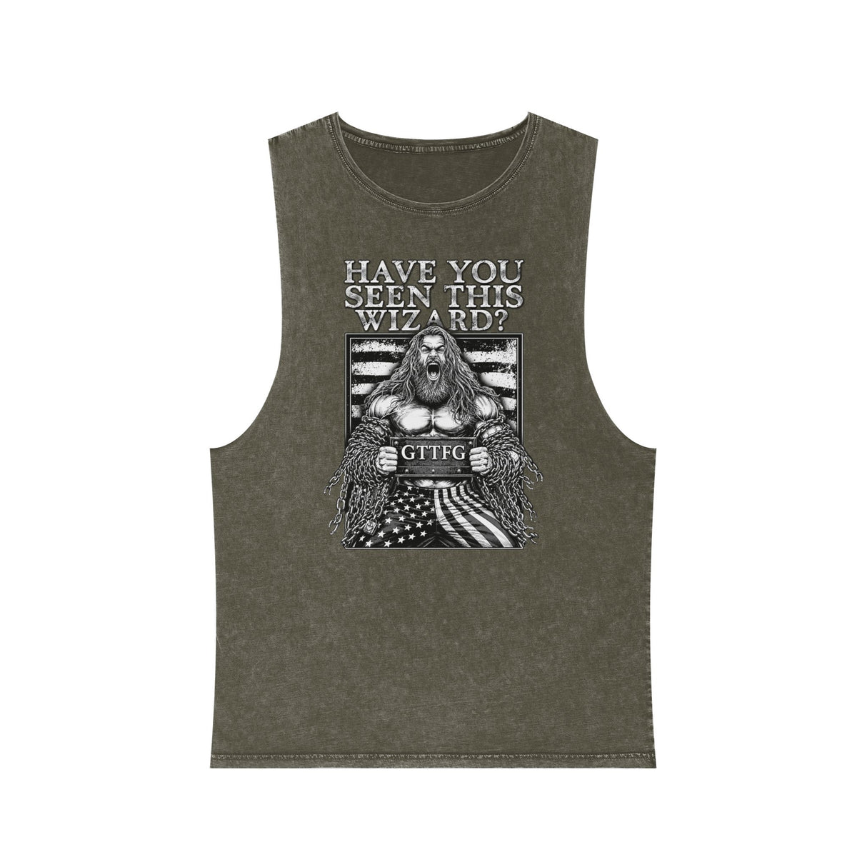 Have You Seen This Wizard? Stonewash Tank Top