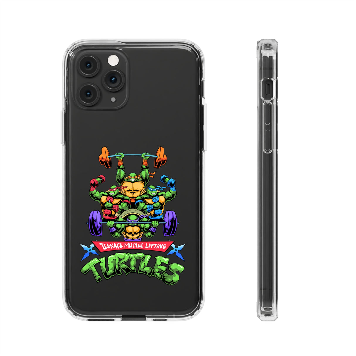 Teenage Mutant Lifting Turtles Clear Case for iPhone