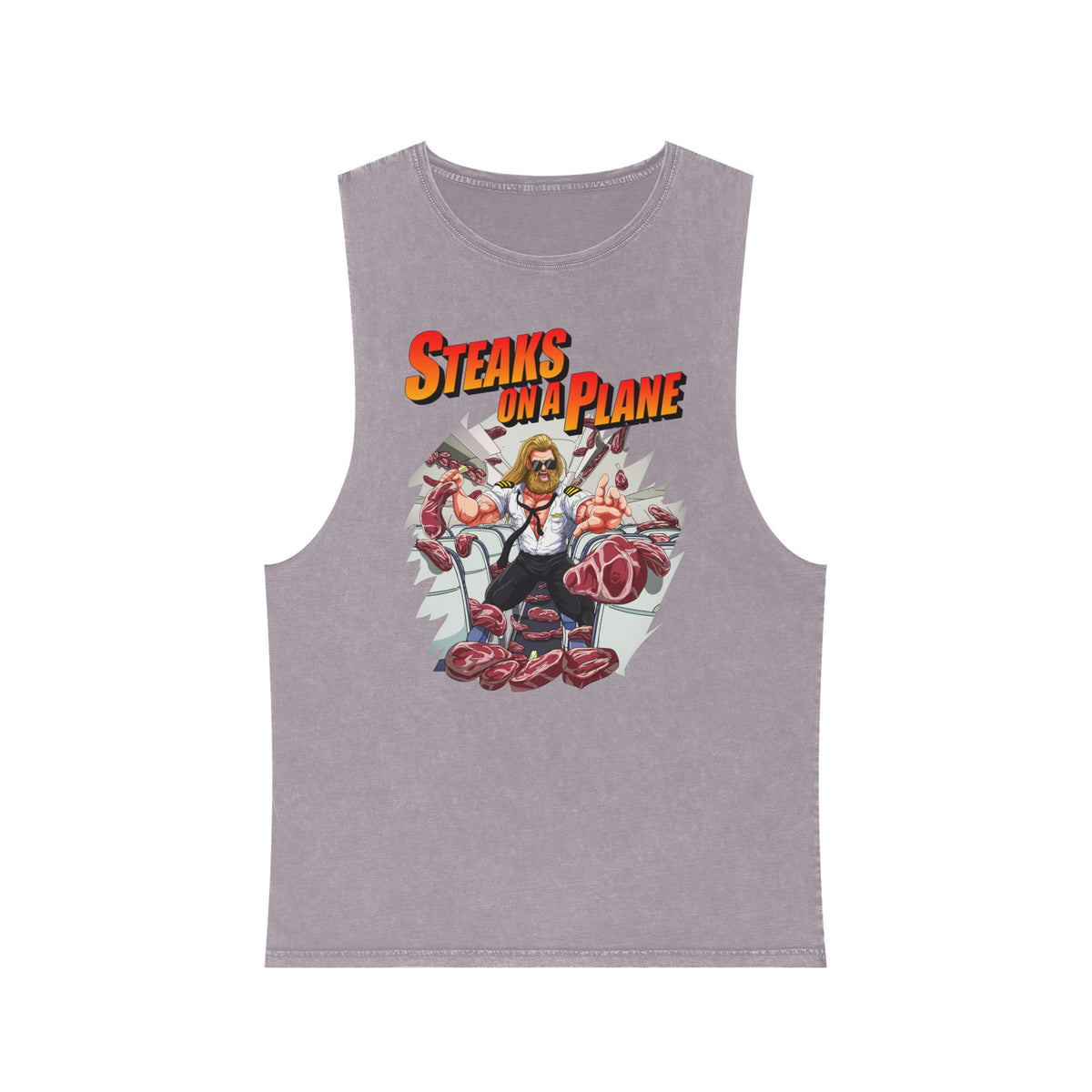 Steaks On a Plane Stonewash Tank Top