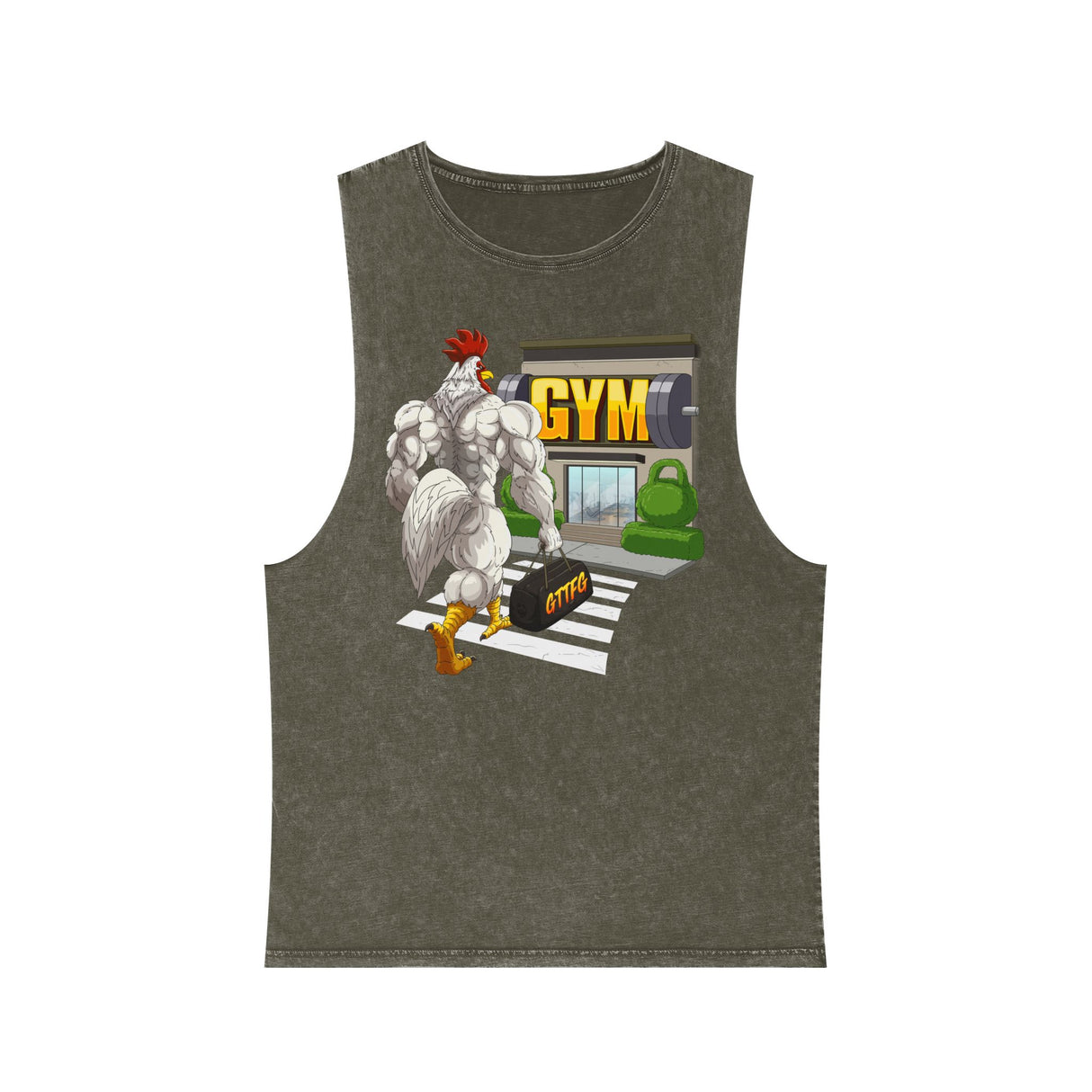Why Did The Chicken Cross The Road Stonewash Tank Top