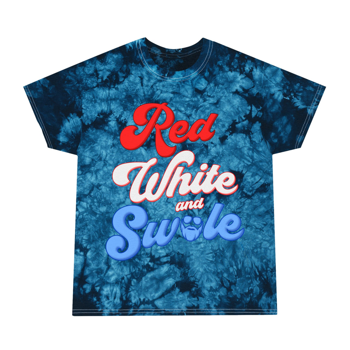 Red, White and Swole (Groovy) Tie-Dye T-Shirt