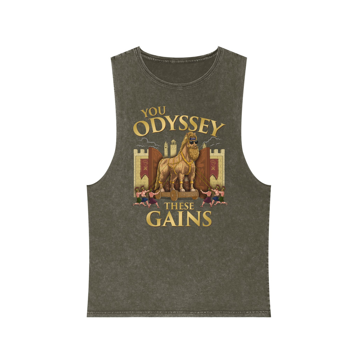 You Odyssey These Gains Stonewash Tank Top