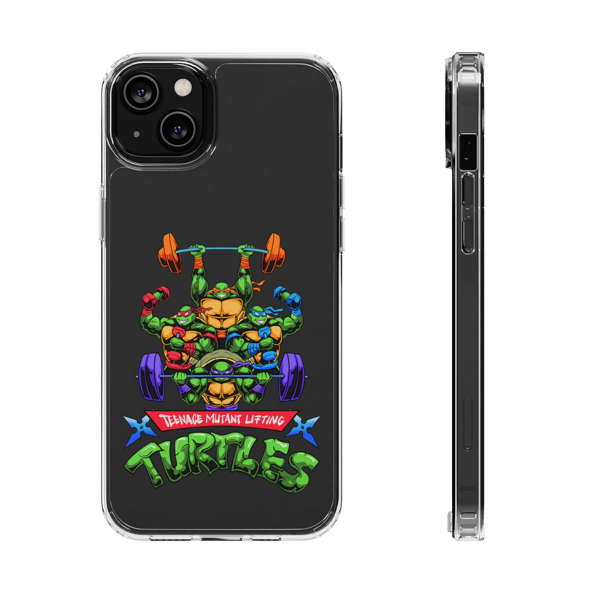 Teenage Mutant Lifting Turtles Clear Case for iPhone