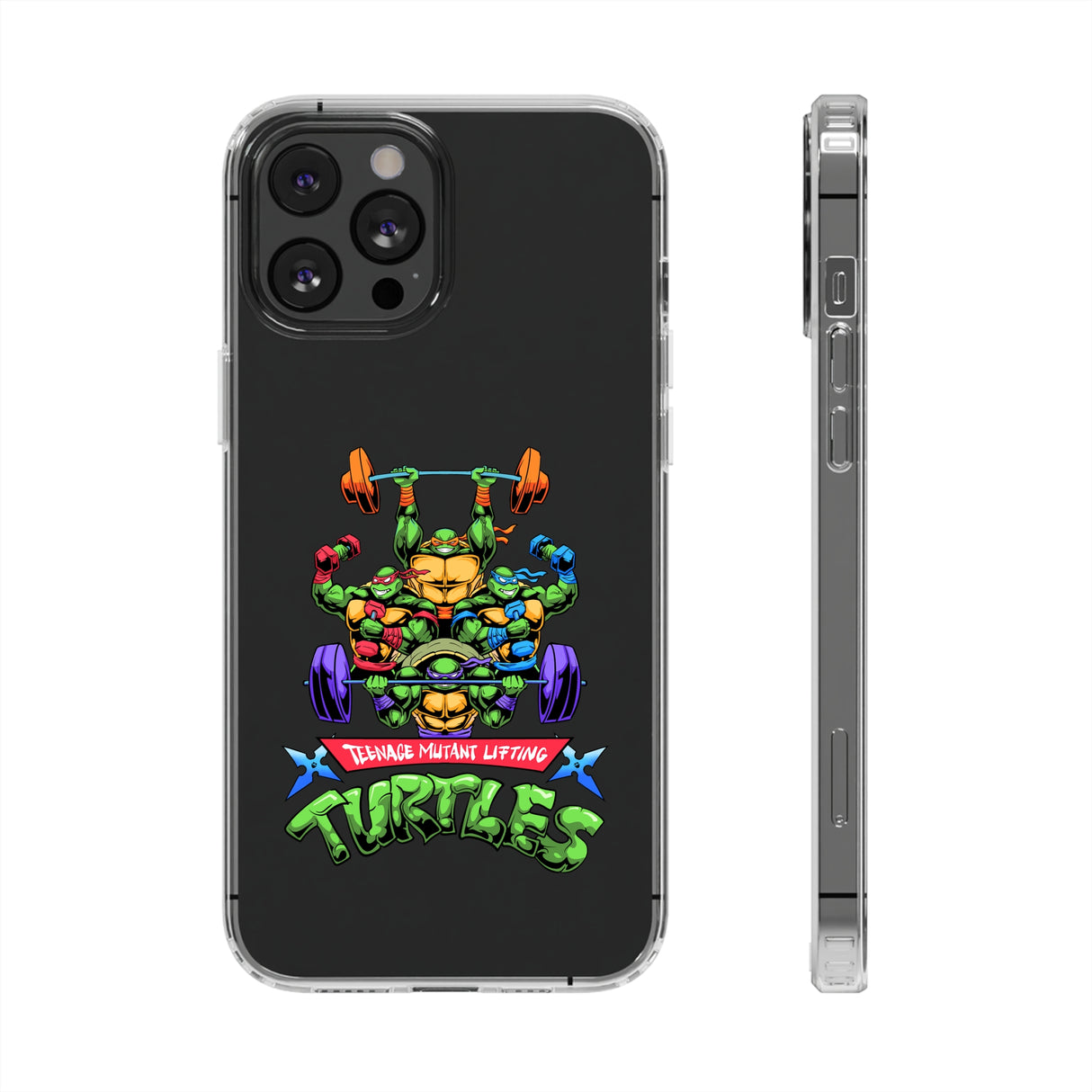 Teenage Mutant Lifting Turtles Clear Case for iPhone