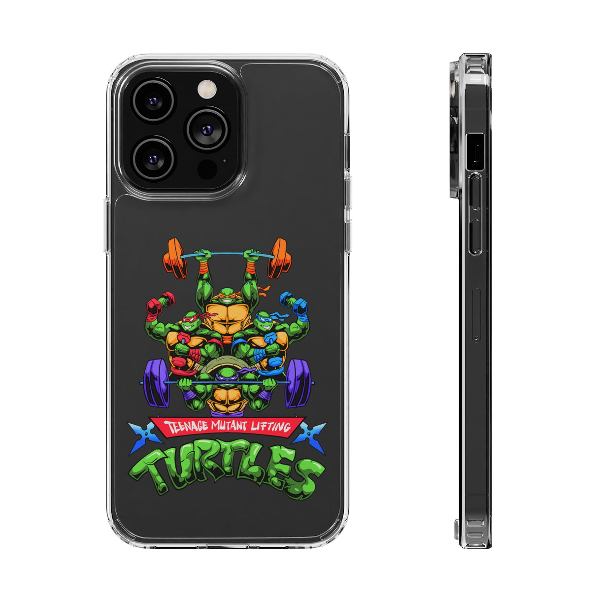 Teenage Mutant Lifting Turtles Clear Case for iPhone