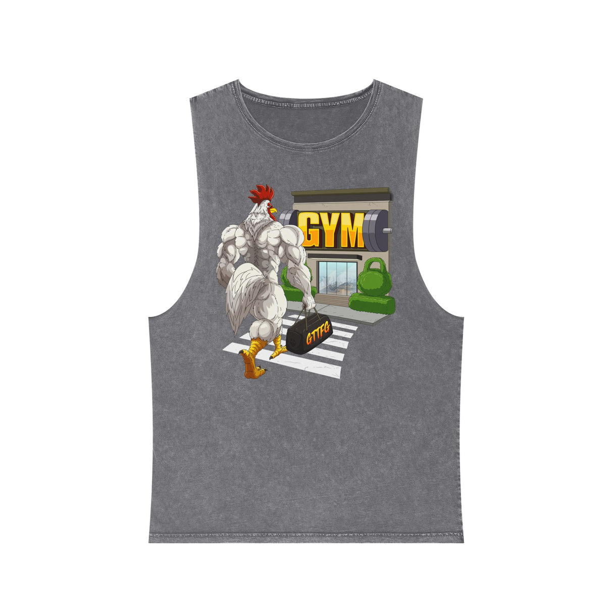 Why Did The Chicken Cross The Road Stonewash Tank Top