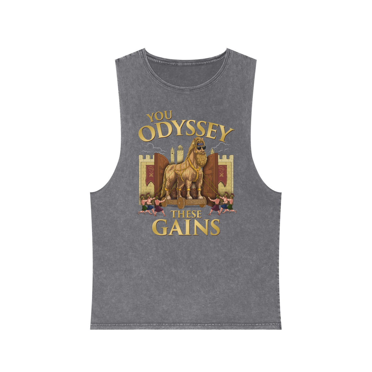 You Odyssey These Gains Stonewash Tank Top