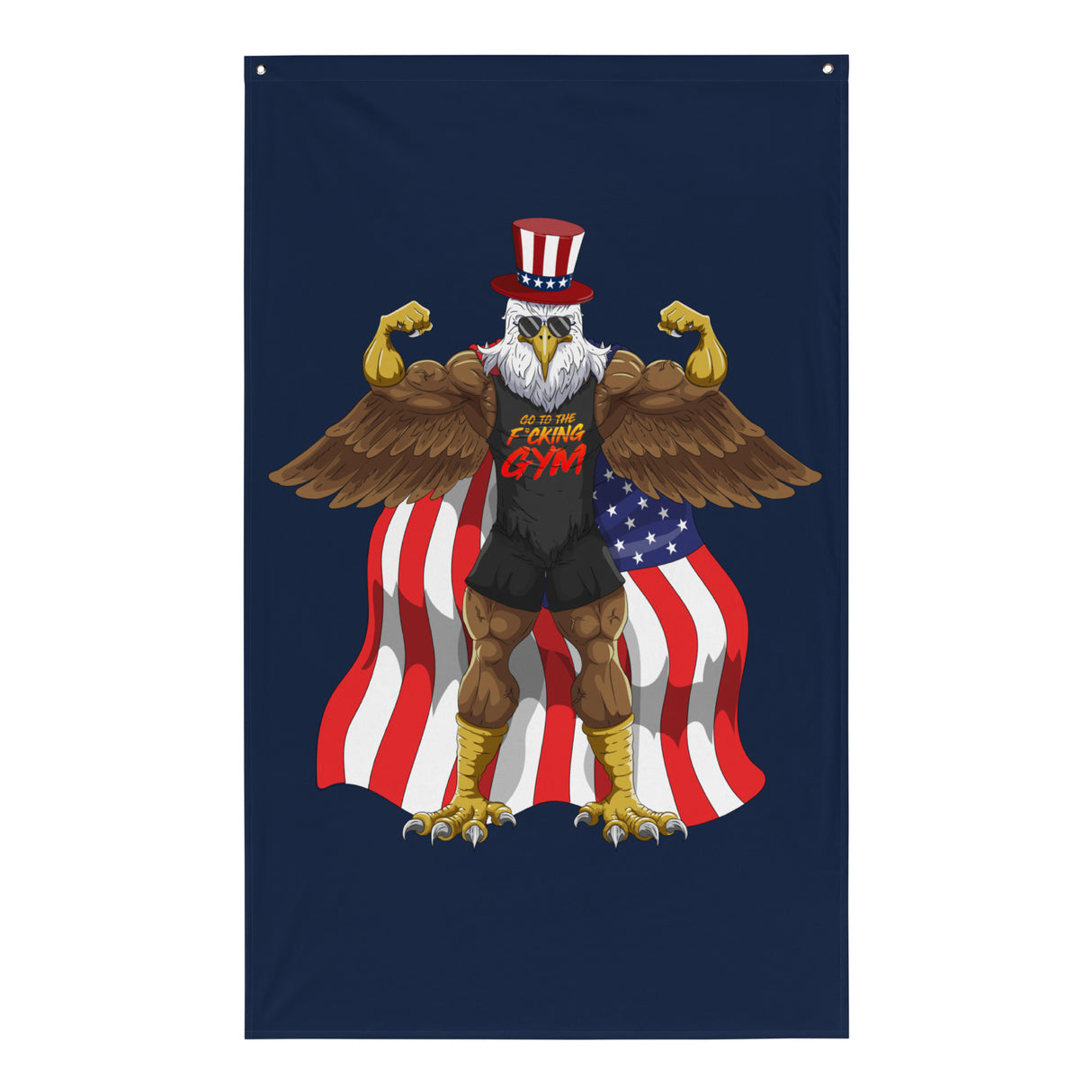 Flexing Bald Eagle Flag