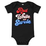 Red, White and Swole (Groovy) Baby Onesie