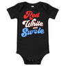 Red, White and Swole (Groovy) Baby Onesie