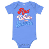 Red, White and Swole (Groovy) Baby Onesie