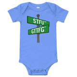 Corner of STFU and GTTFG Baby Onesie