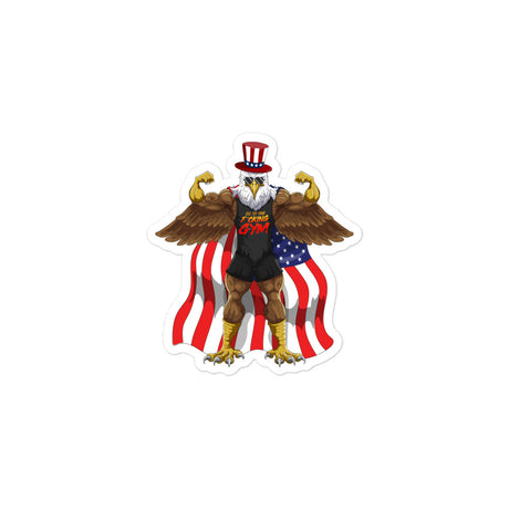 Flexing Bald Eagle Sticker