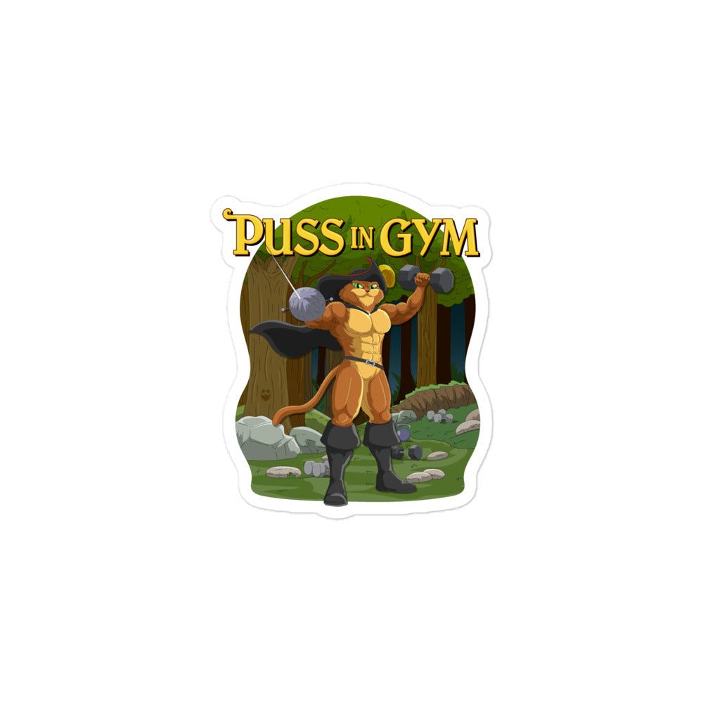 Puss In Gym Sticker