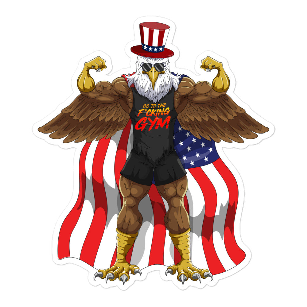 Flexing Bald Eagle Sticker