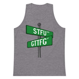 Corner of STFU and GTTFG Premium Tank Top