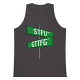 Corner of STFU and GTTFG Premium Tank Top