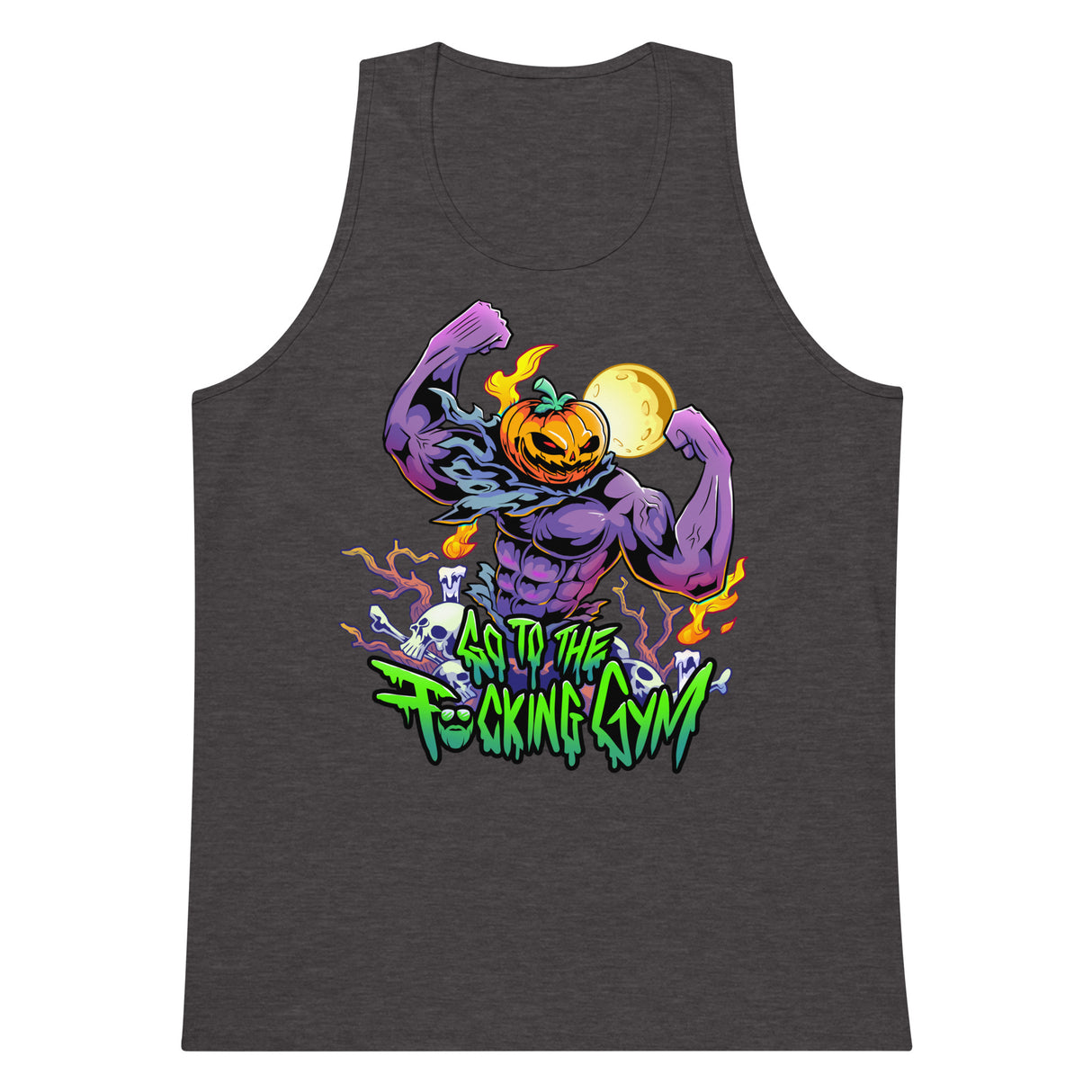 Pumpkin Head Go To The F*cking Gym Premium Tank Top