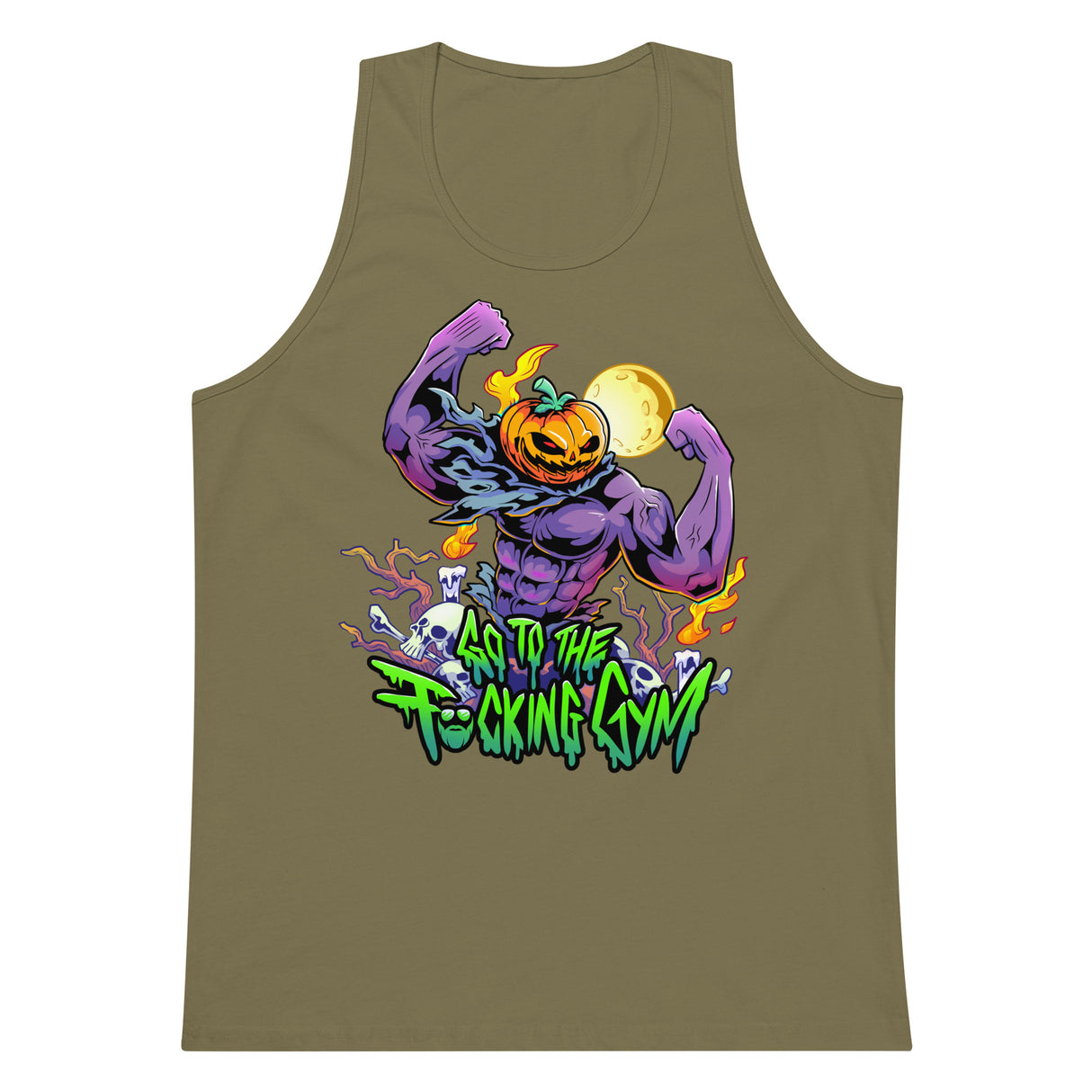 Pumpkin Head Go To The F*cking Gym Premium Tank Top